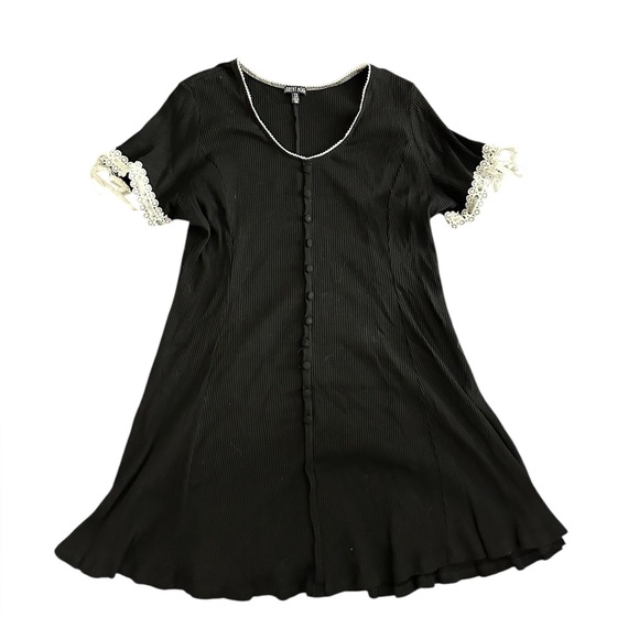 Dolls Kill Current Mood My Addams Gurl babydoll dress 3X wednesday lace trim EUC - Picture 2 of 11